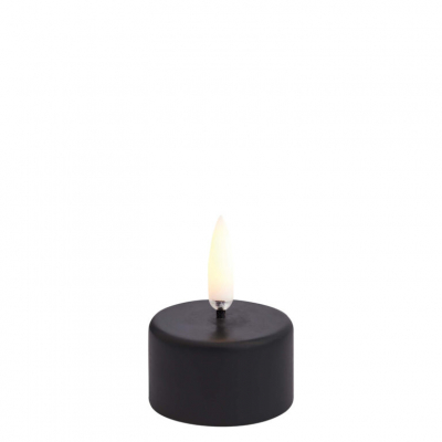 Uyuni LED theelicht, Plain Black, Smooth, 400+,4x2,5 cm (12/144)